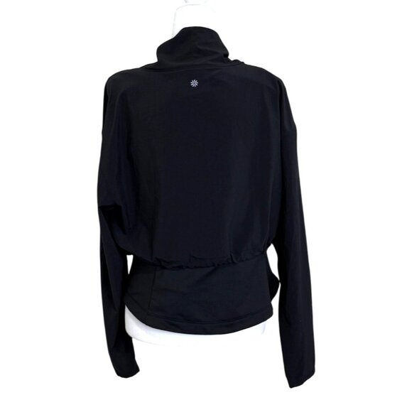 Athleta Whistler Hybrid Top Pullover Layered Black Long Sleeve Mock Neck Size L - Picture 4 of 9